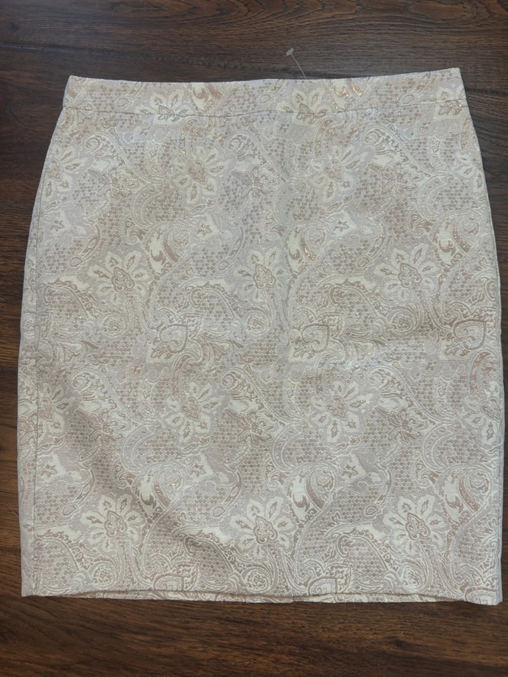 J. Crew Cream Paisley Jacquard Pencil Skirt